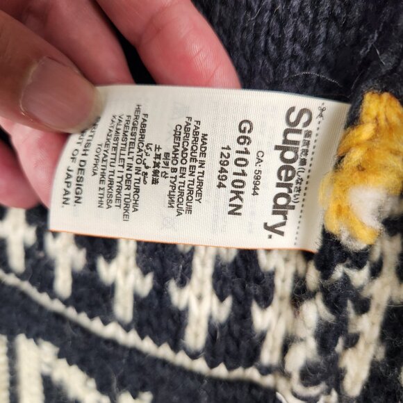 Superdry Premium Knit Wool Blend Rhumi Tassel Black Cardigan Women's Size XS - Picture 8 of 10